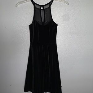 Charlotte Russe Black Velvet High Neck Dress